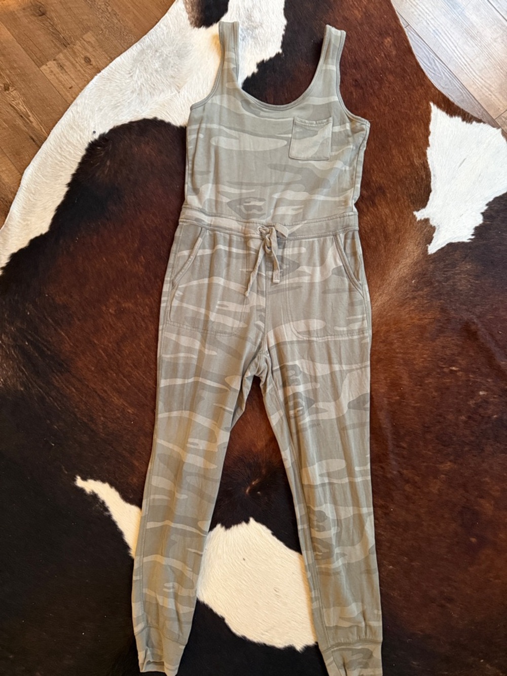 Thread & Supply Olive Camo Utility Jumpsuit